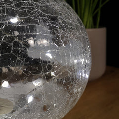 20cm Festive Christmas Crackle Effect Glass Lodge Scene LED Light Ball