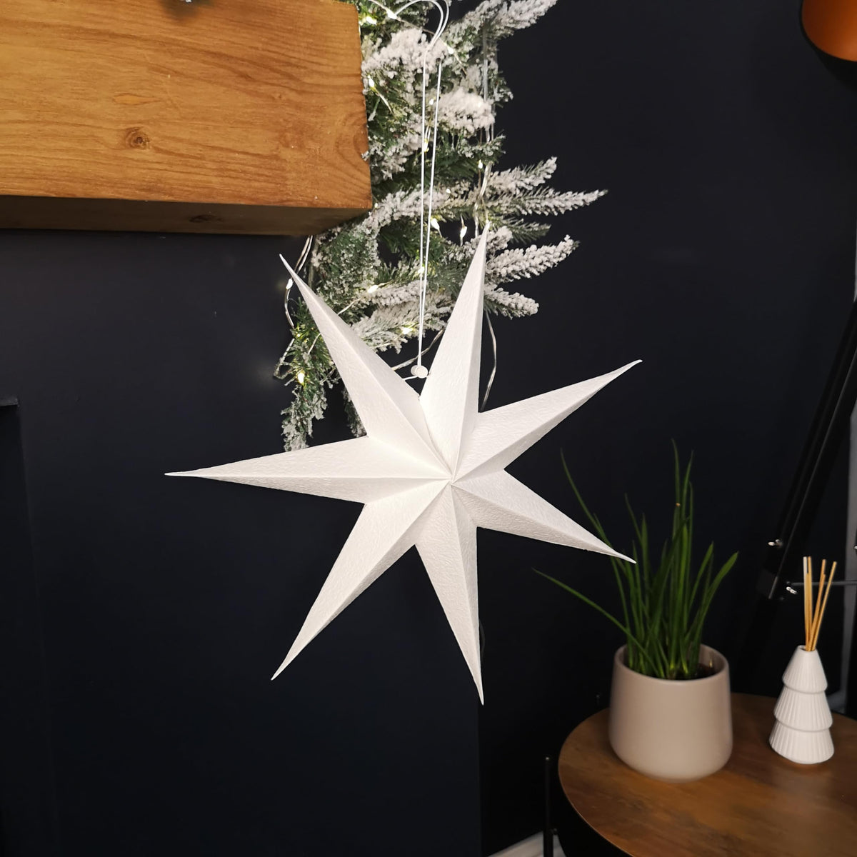 38cm White Paper Foldable Star Christmas Decoration