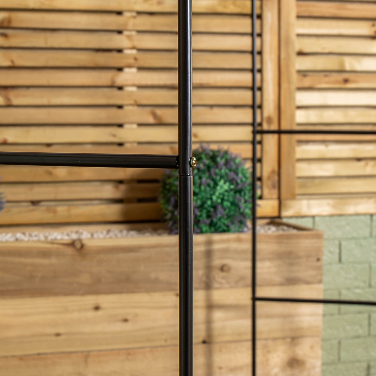 2.4m x 1.4m Black Metal Garden Arch Trellis for Climbing Plants