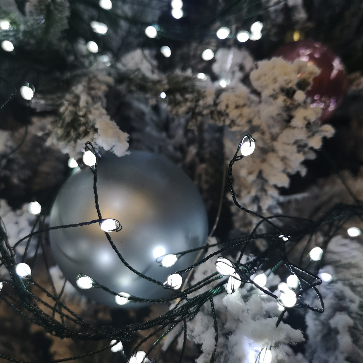 5.4m White LEDs Green Garland Wire Light Christmas Decoration with Timer