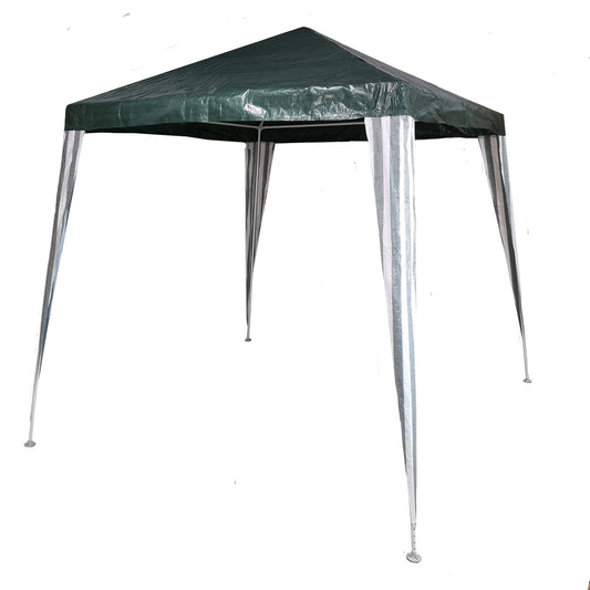 2.4m x 2.4m (8ft x 8ft) Outdoor Gazebo Party Tent Easy Construction in Green & White 1942