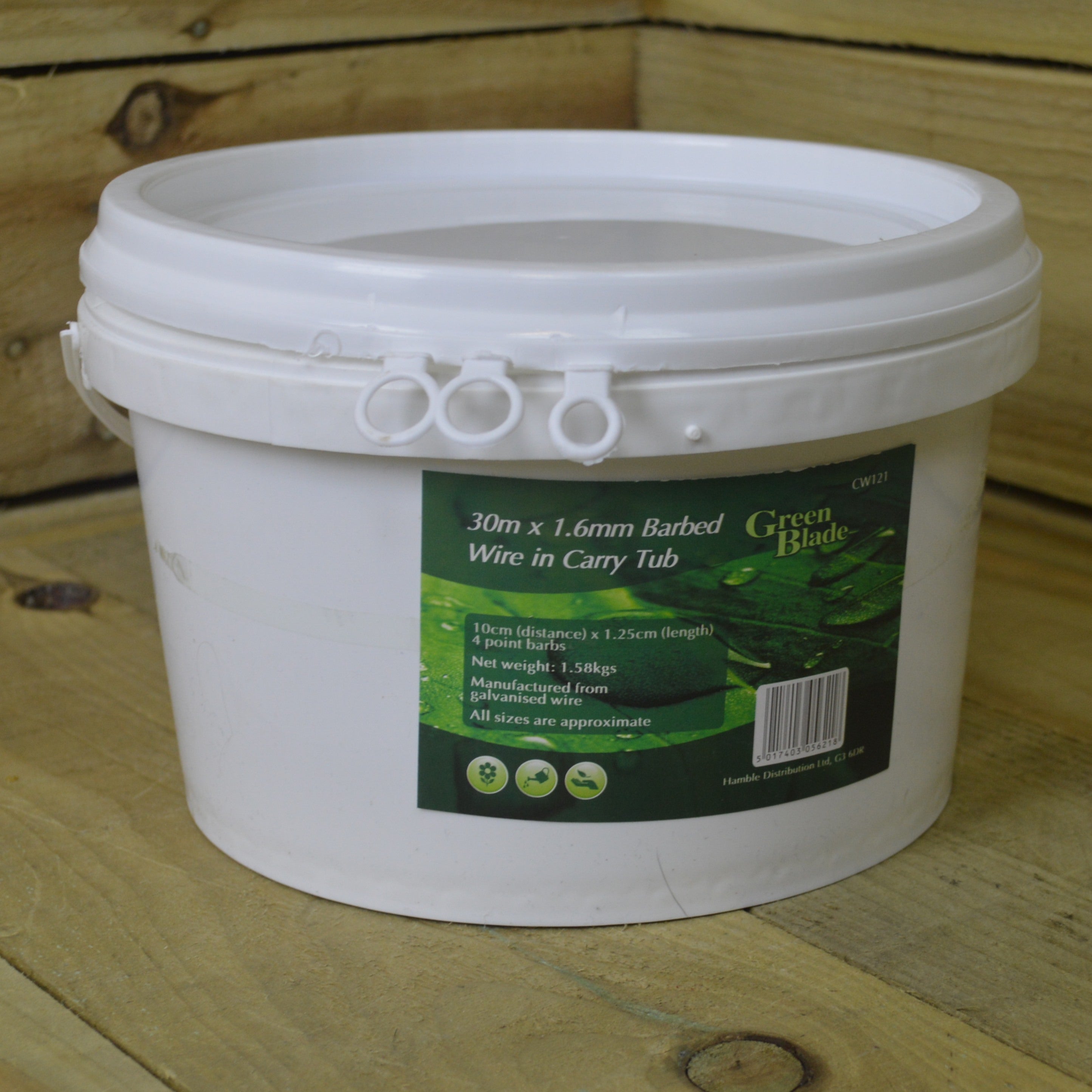 30m x 1.6mm Barbed Security Wire in Plastic Carry Tub