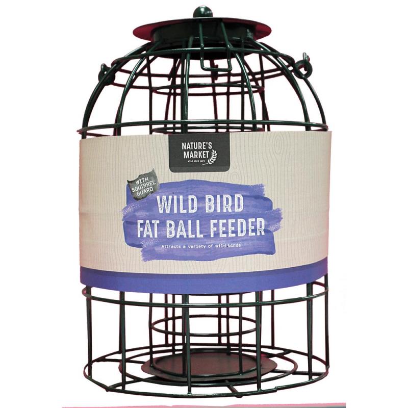Pack of 4 Nature's Market Wild Bird Fat Ball Feeder with Squirrel Guard