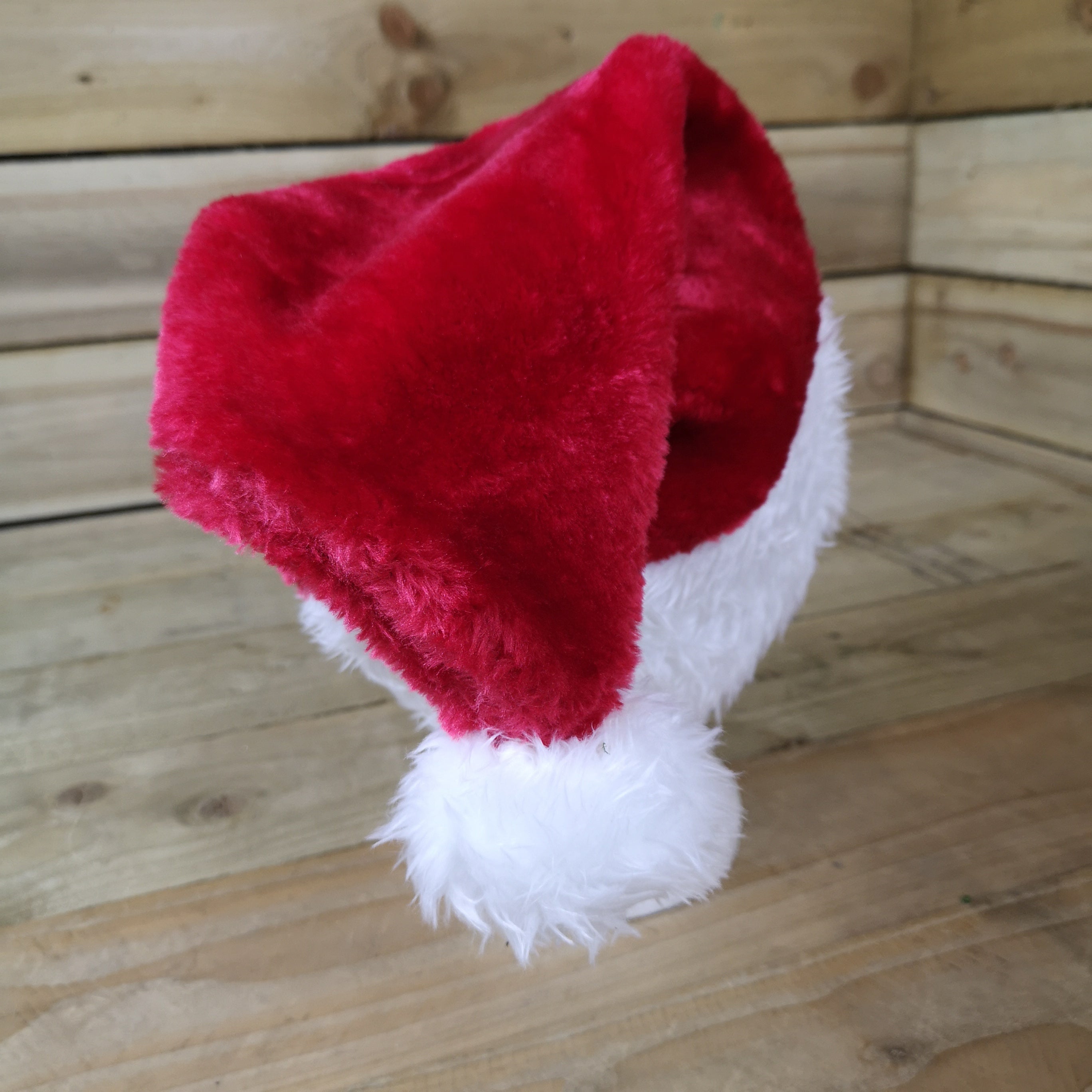 Snow White Luxury Plush Santa Hat With White Fur