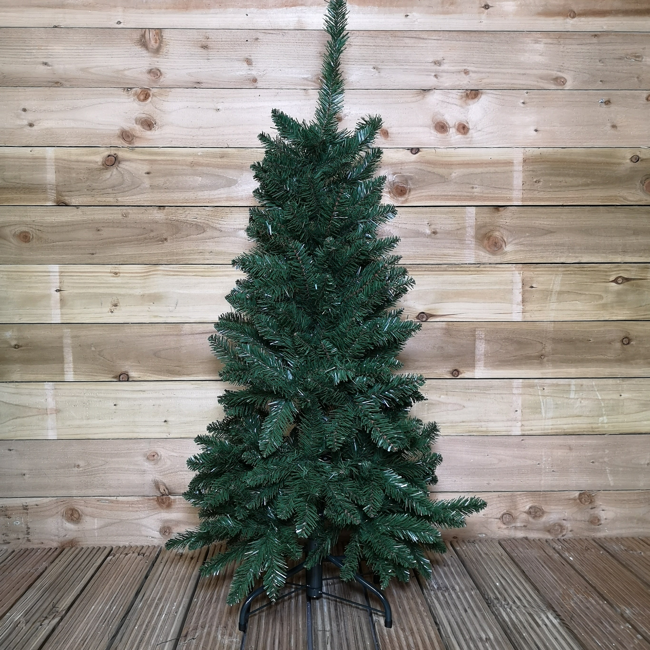 4ft (120cm) Newfoundland Slim Pine Plain Green Artificial Christmas Tree