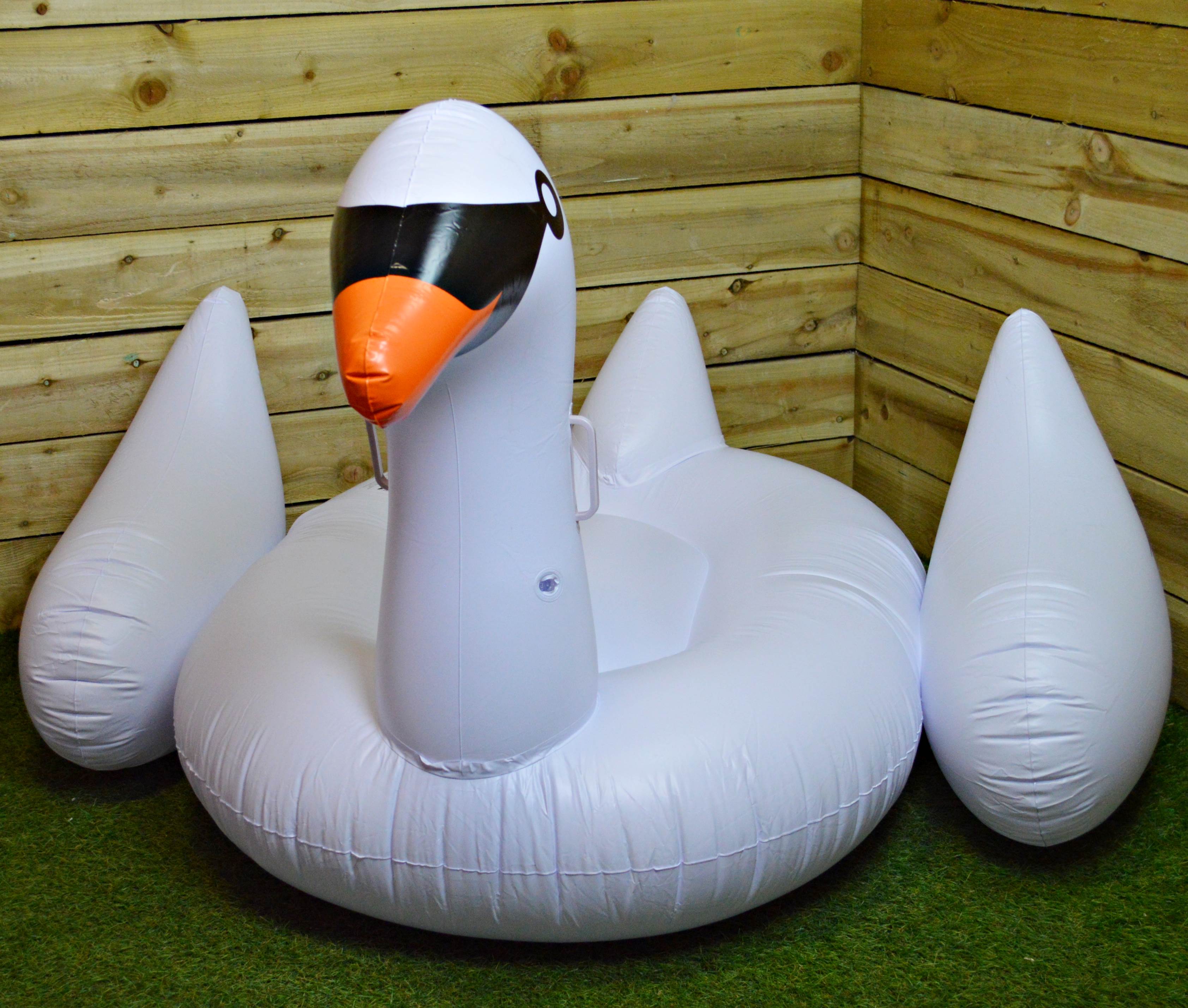 170x100x95CM Swan Lounger PVC Handles Pool Swimming Kid's Inflatable