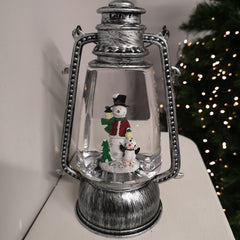 24cm Premier Christmas Water Spinner Antique Effect Hurricane Lantern Style  Choose from Silver or Gold