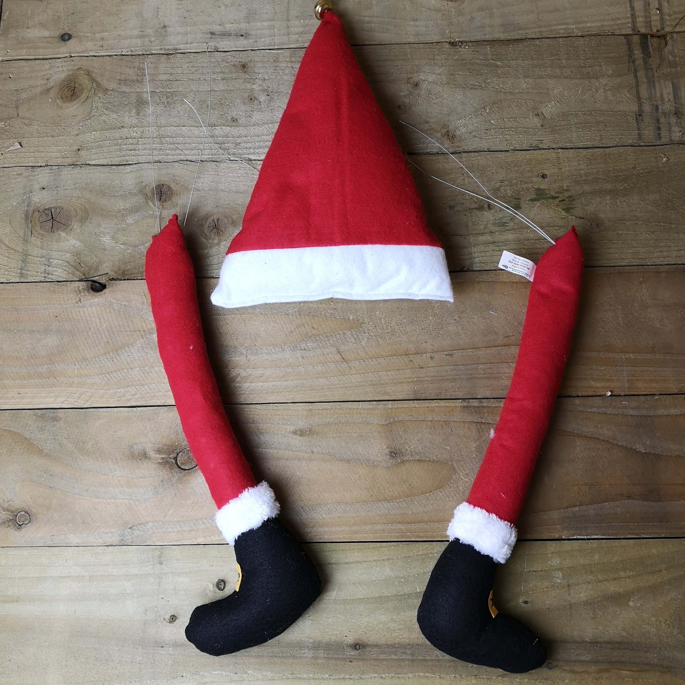 40cm Plush Santa Hat and Legs Christmas Tree Decoration