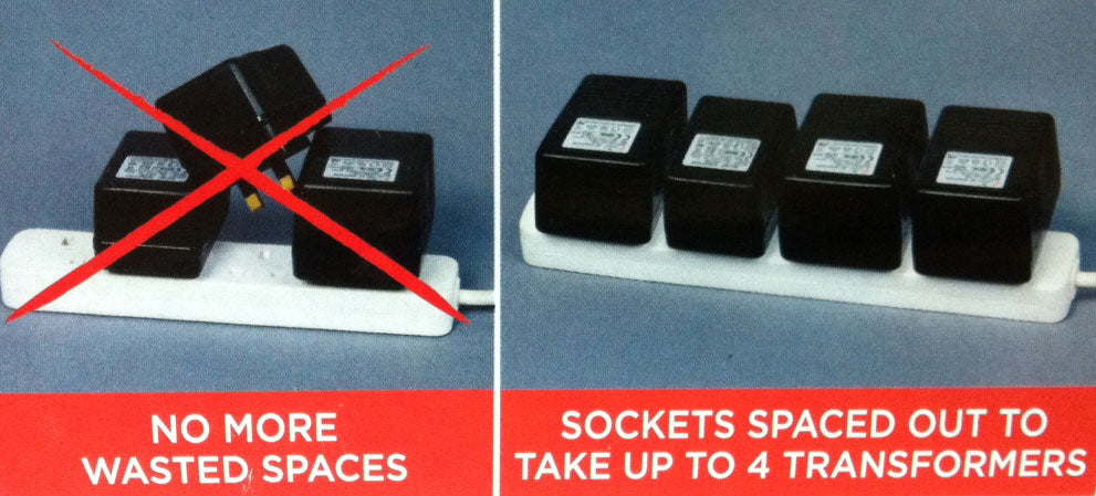 4 Gang / Way Transformer Extension Lead for Christmas Lights