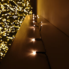400 LED 40m Premier Christmas Indoor Outdoor Multi Function Battery Operated String Lights with Timer in Vintage Gold