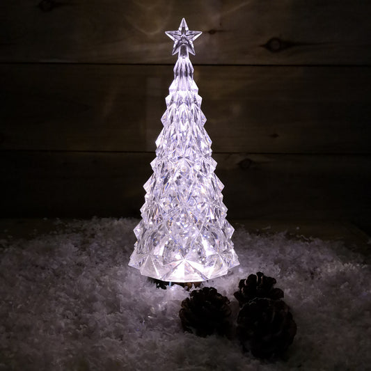 28cm RGB LED Christmas Tree Water Lantern Spinner Battery Operated 2736