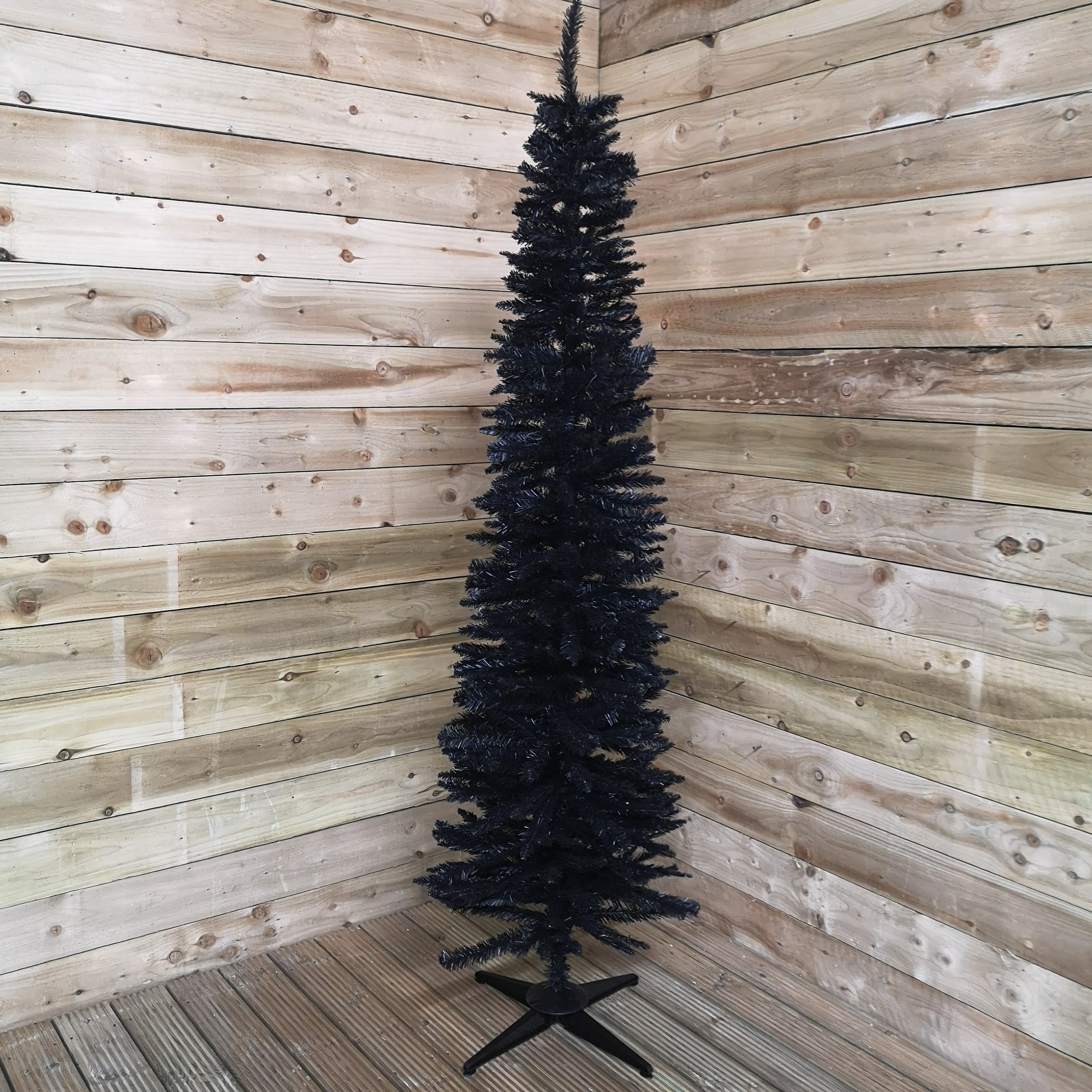 7ft (210cm) Black Pencil Pine Christmas Tree with 401 Tips