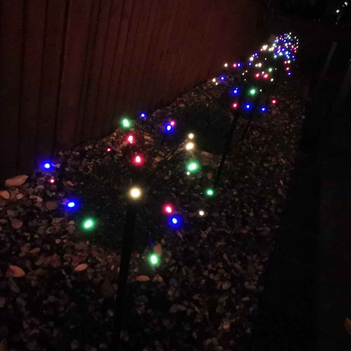 5pcs 63cm 120 LED Battery Operated Sparkler Path Lights with Timer in Multicoloured
