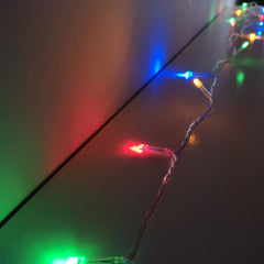 200 LED 20m Premier Christmas Outdoor Multi Function Battery Lights with Timer & Clear Cable in Multicoloured