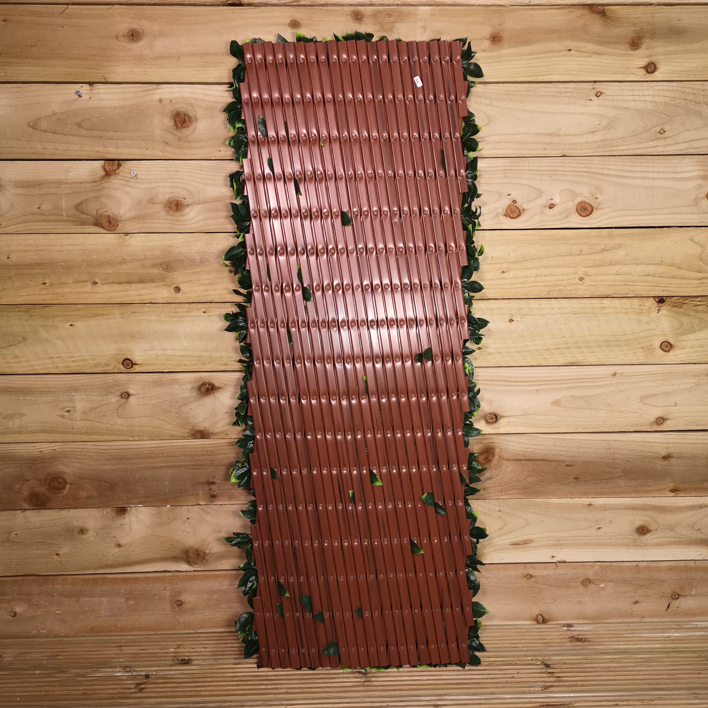 100cm x 200cm PE Backed Artificial Fence Garden Trellis Privacy Screening Indoor Outdoor Wall Panel - Gardenia Leaf