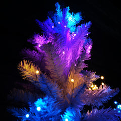 200 LED 10 x 1.9m Premier Multi Function Waterfall Christmas Tree Lights with Timer in Rainbow