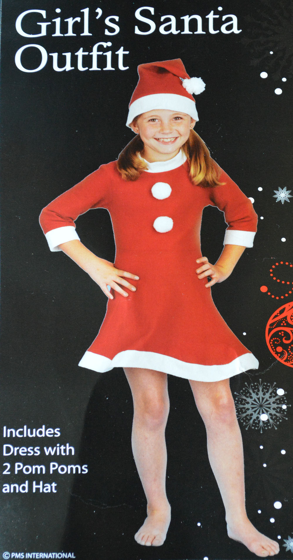 Girls Childrens / Kids 2 Piece Father Christmas Santa Suit / Dress Dressing Up