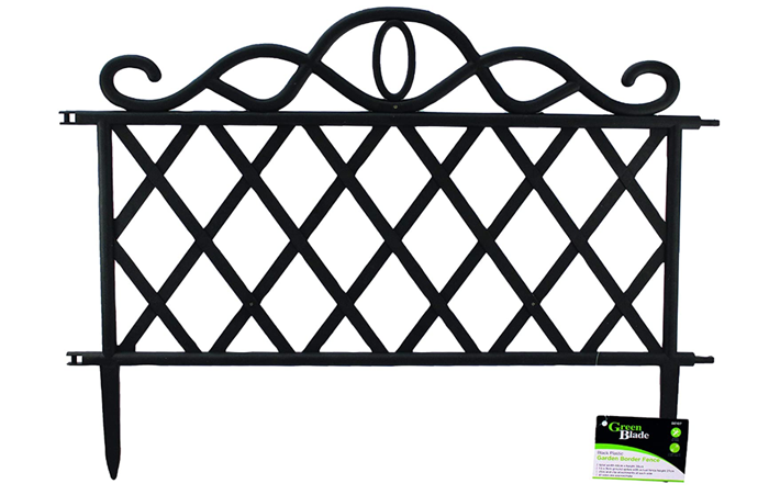 47cm x 27cm Black Plastic Garden Border Fence Edging