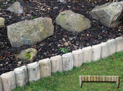 1m Wide x 15cm Fixed Lawn Edging Border Rustic Log