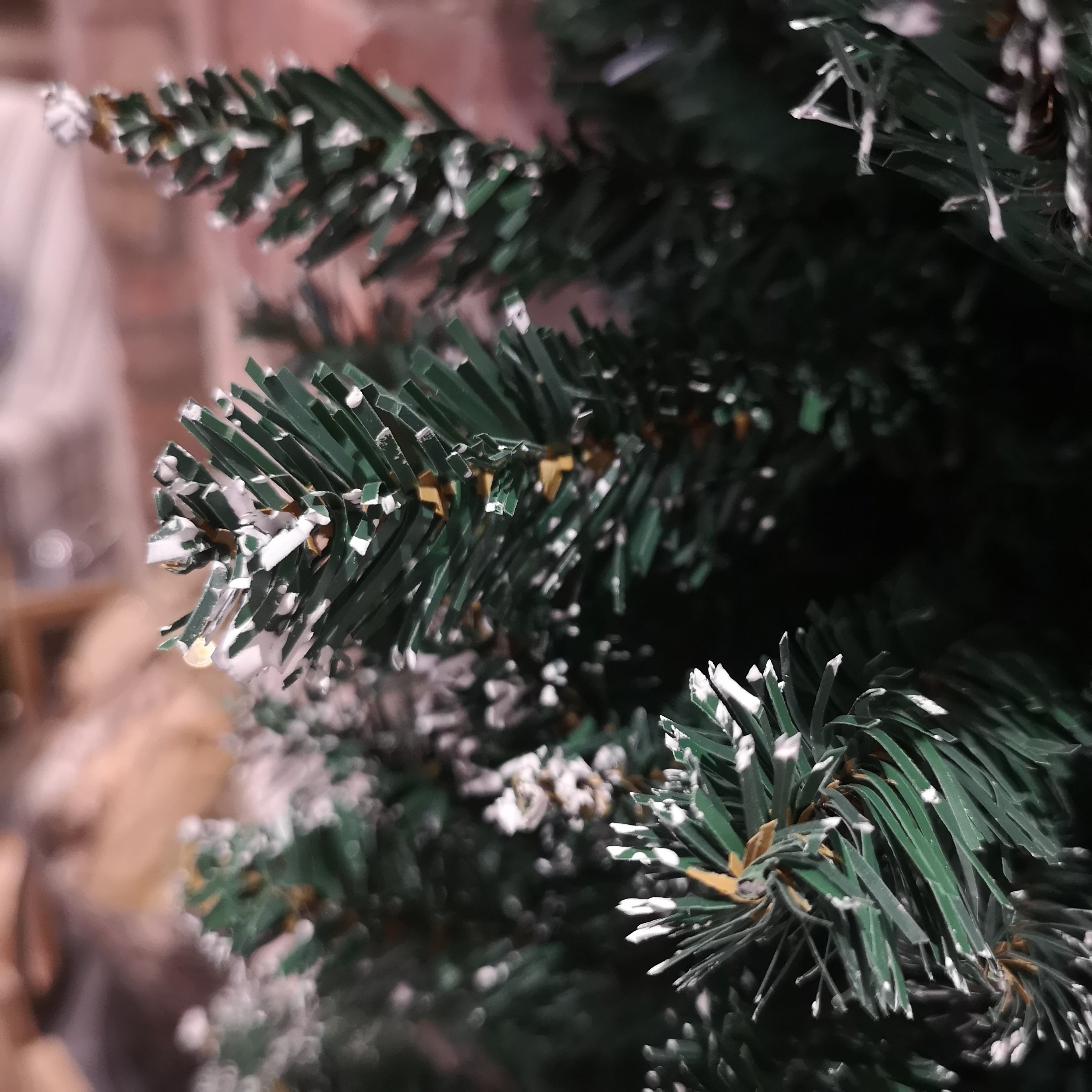 220cm (7ft 3") Premier Pencil Style Slim Flocked Christmas Tree in Green