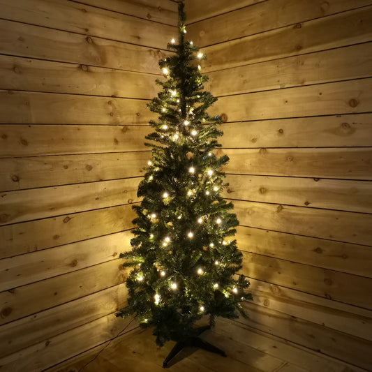 7FT 2.1m Indoor Prelit Breckenridge Pine Christmas Tree 200 Multi Action Warm White LEDs 2736