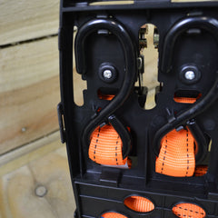 4 Pack of 1 Inch x 15 ft Heavy Duty Orange Ratchet Strap Set with S Hooks DIY