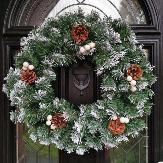 40cm Snow Tips Christmas Door Wreath for Indoor / Outdoor 2736