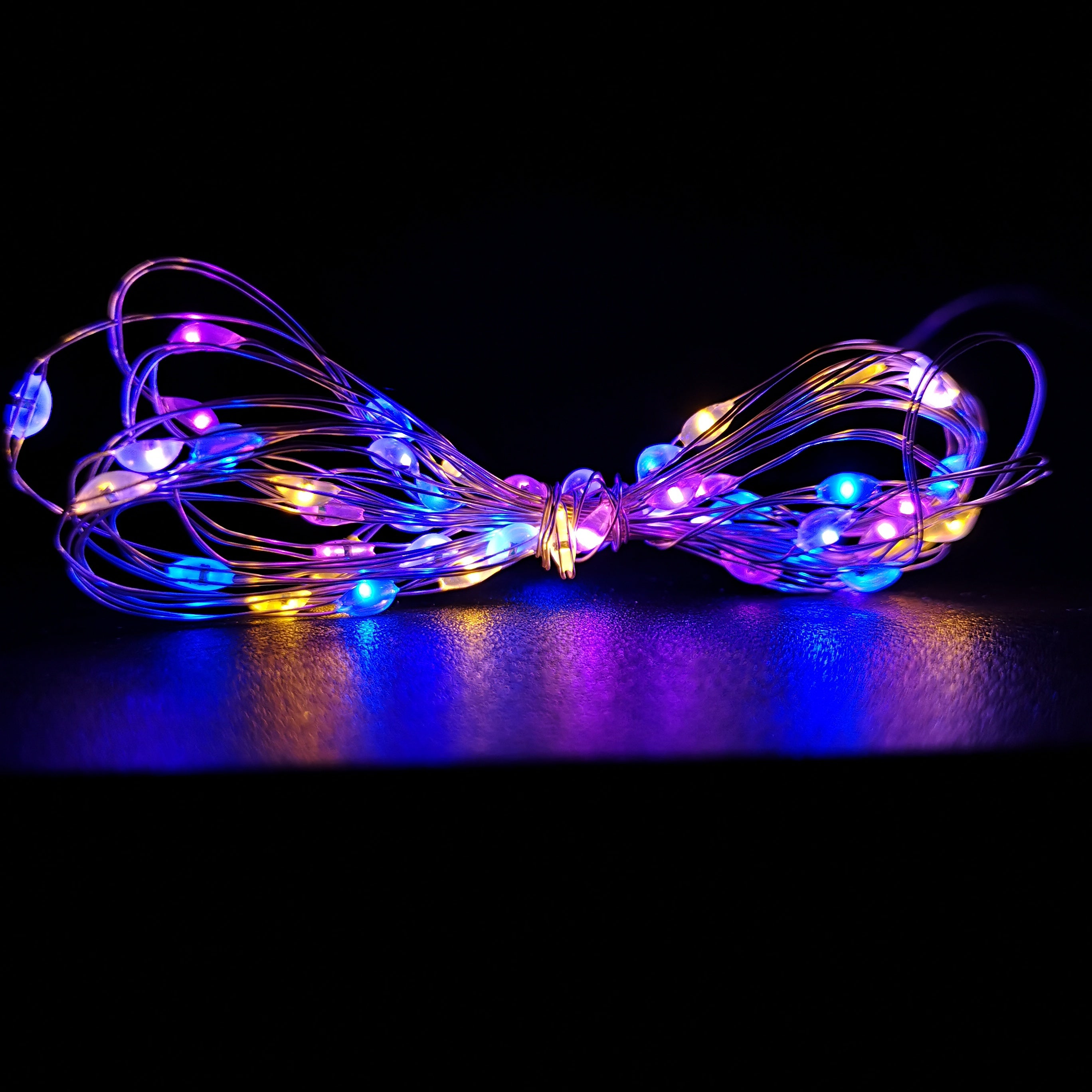 200 LED 10m Premier MicroBrights Indoor Outdoor Christmas Multi Function Battery Operated Lights with Timer on Pin Wire in Rainbow