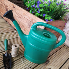 5 Litre Green Garden Watering Can with Sprinkler Rose