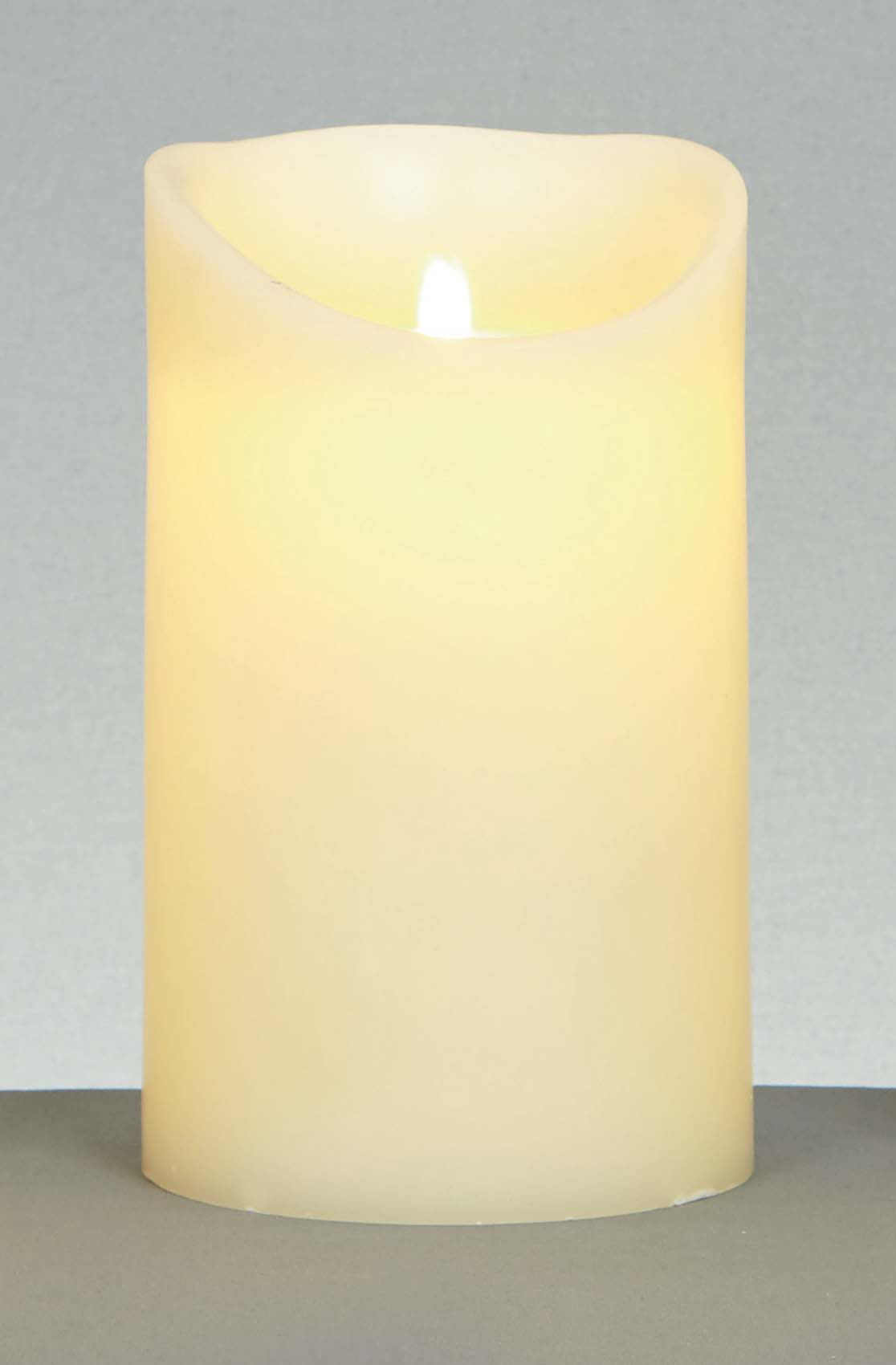 LARGE 25cm x 15cm Battery Operated Dancing Flame Candle with Timer in Cream