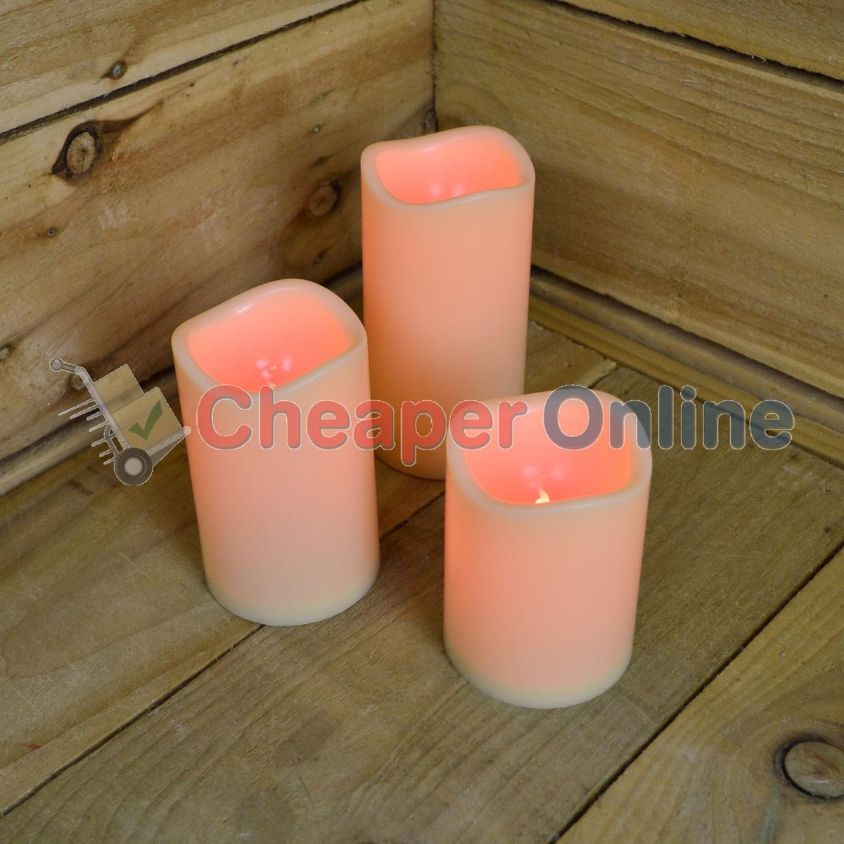 15cm Premier Set of 3 Battery Operated Multi Pastel Colour Changing LED Candles
