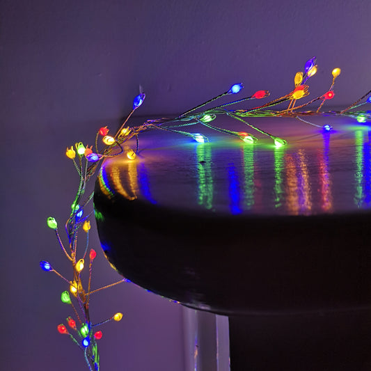 800 LED 5.5m Premier Christmas Indoor Outdoor Wire Cluster Lights with Timer in Multicoloured