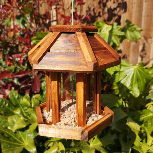 Tom Chambers Chartwell Wooden Hexagonal Garden Wild Bird Hanging Easy Fill Seed Feeder Table 2736