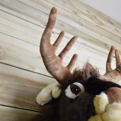 40cm (16 inch) Singing Plush Taxidermy Reindeer Head Christmas Wall Decoration