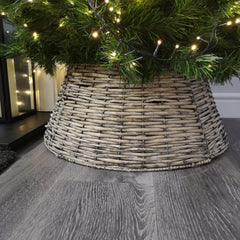 40/58cm Samuel Alexander KD Willow Christmas Tree Skirt Wicker Rattan- Medium Natural
