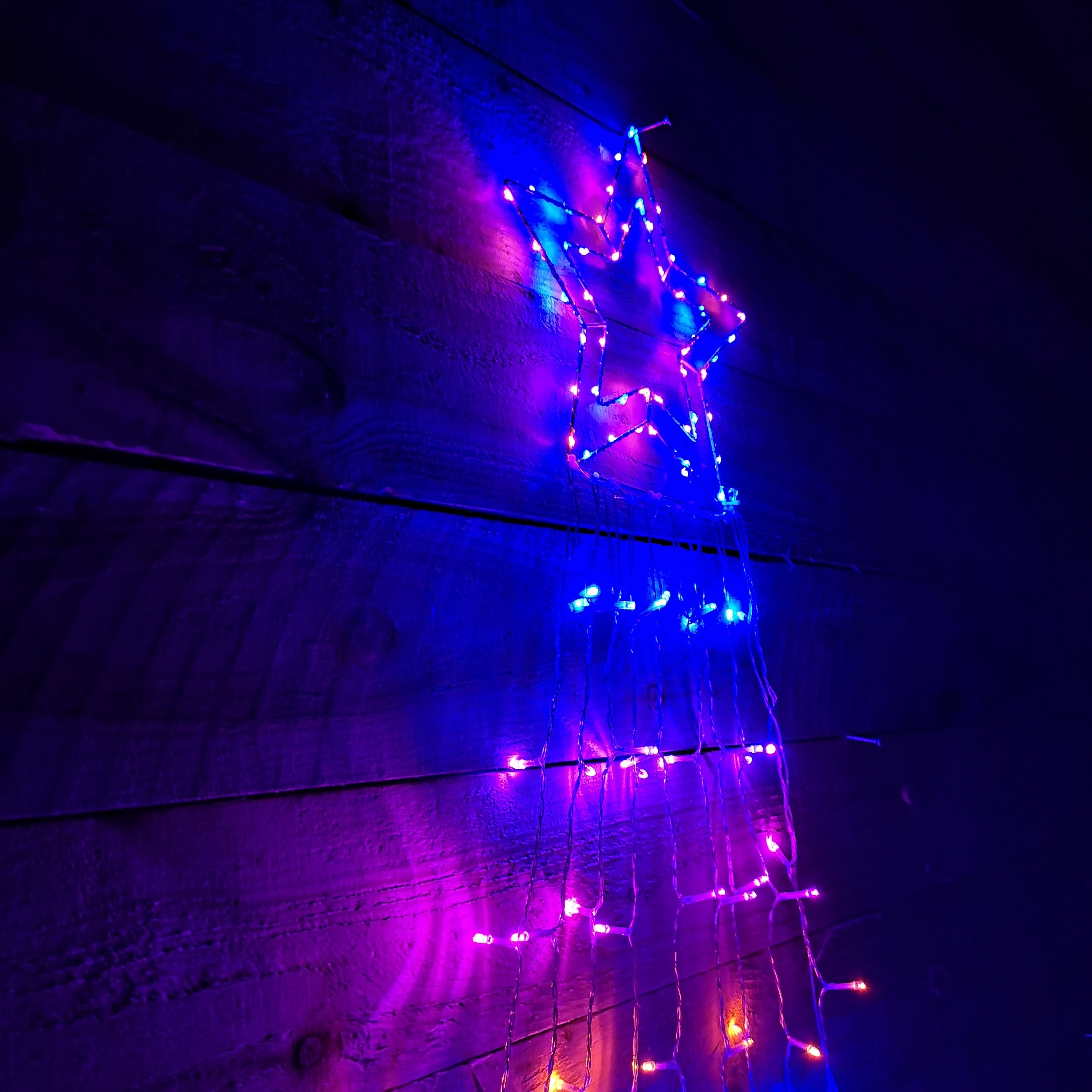 3m Indoor Outdoor Shooting Star Multifunction LED Christmas Decoration with Timer in Rainbow