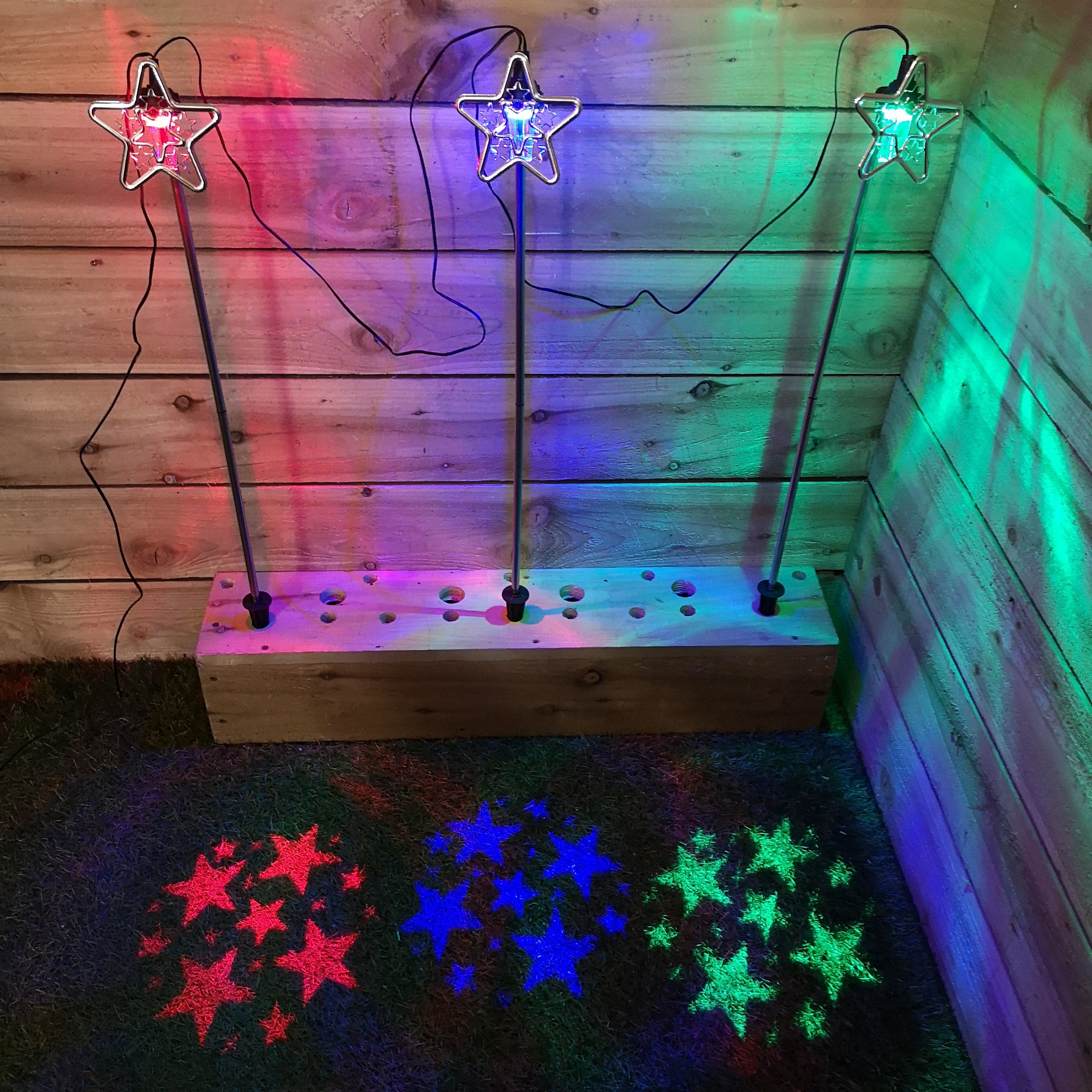 Festive Christmas Set of 3 Projector With Stars Multi Colour