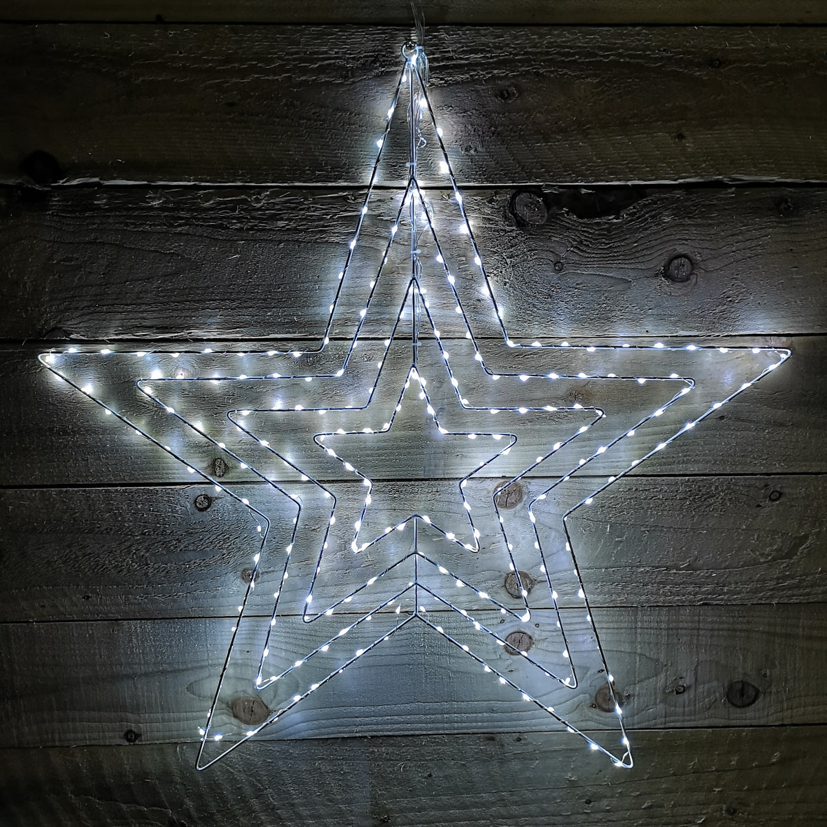 80cm Ice White 230 LED Star Silhouette Indoor/Outdoor Christmas Decoration With 8 Function Chasing Lights