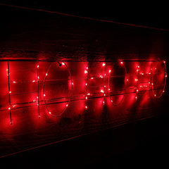 80cm Premier Indoor Outdoor Flashing LED Ho Ho Ho Christmas Sign Decoration