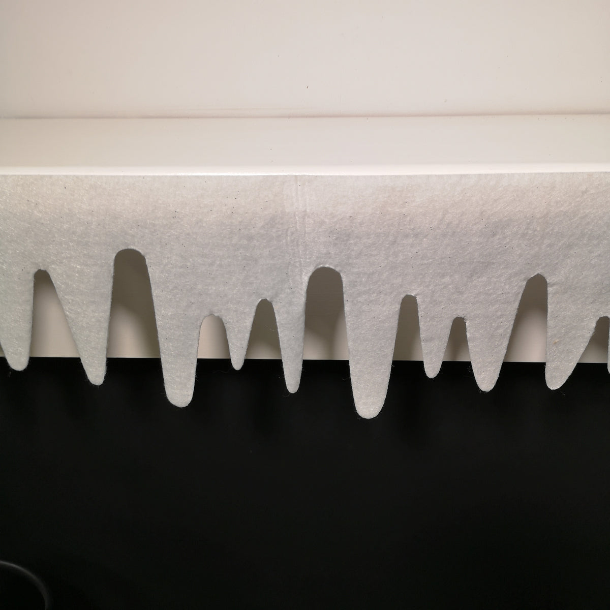 Premier White Felt 18cm x 240cm Decorative Glitter Christmas Icicle Fringe Wall Fireplace Decoration