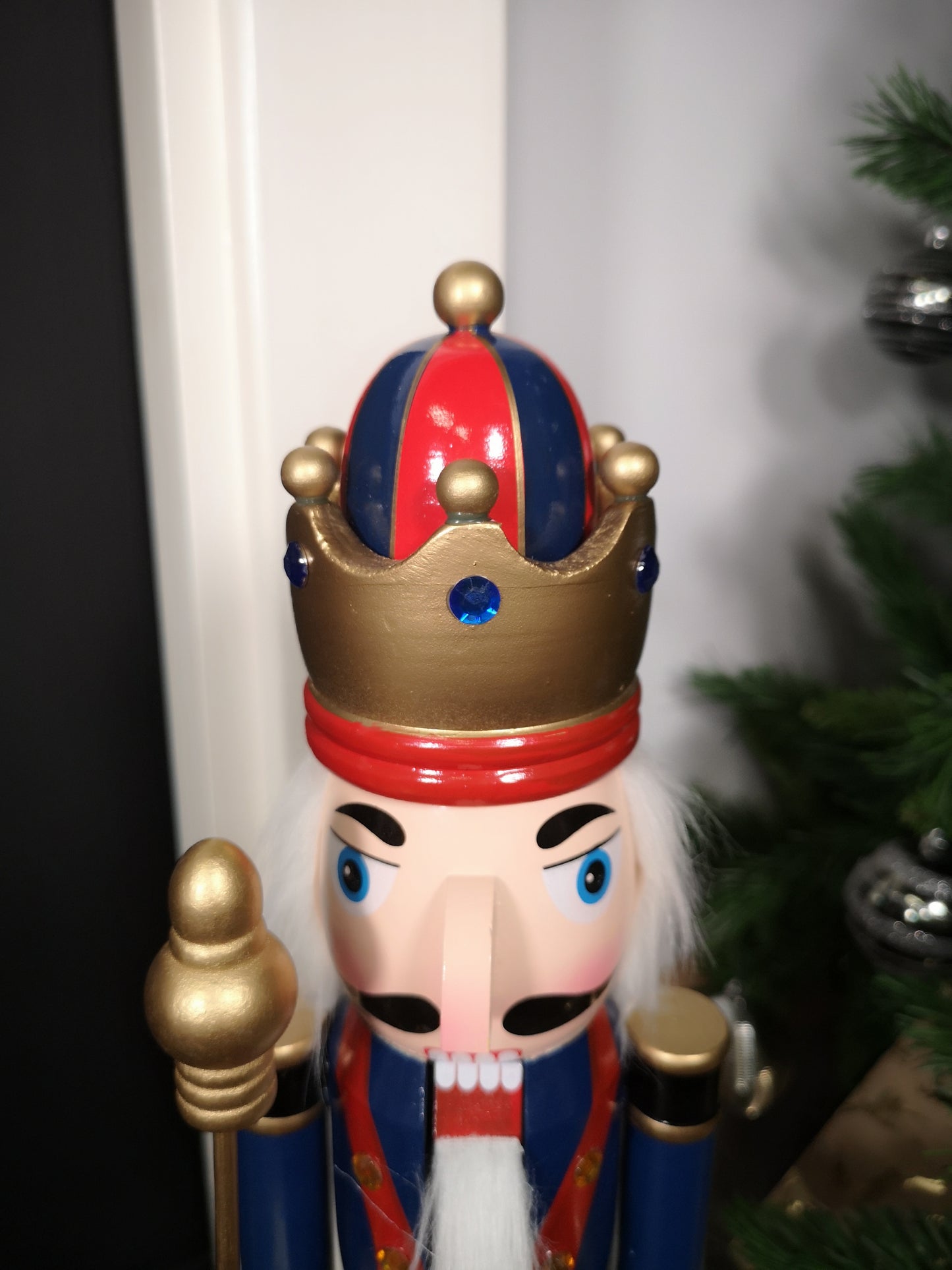 60cm Traditional Wooden Christmas Nutcracker Soldier Decoration with Blue Body