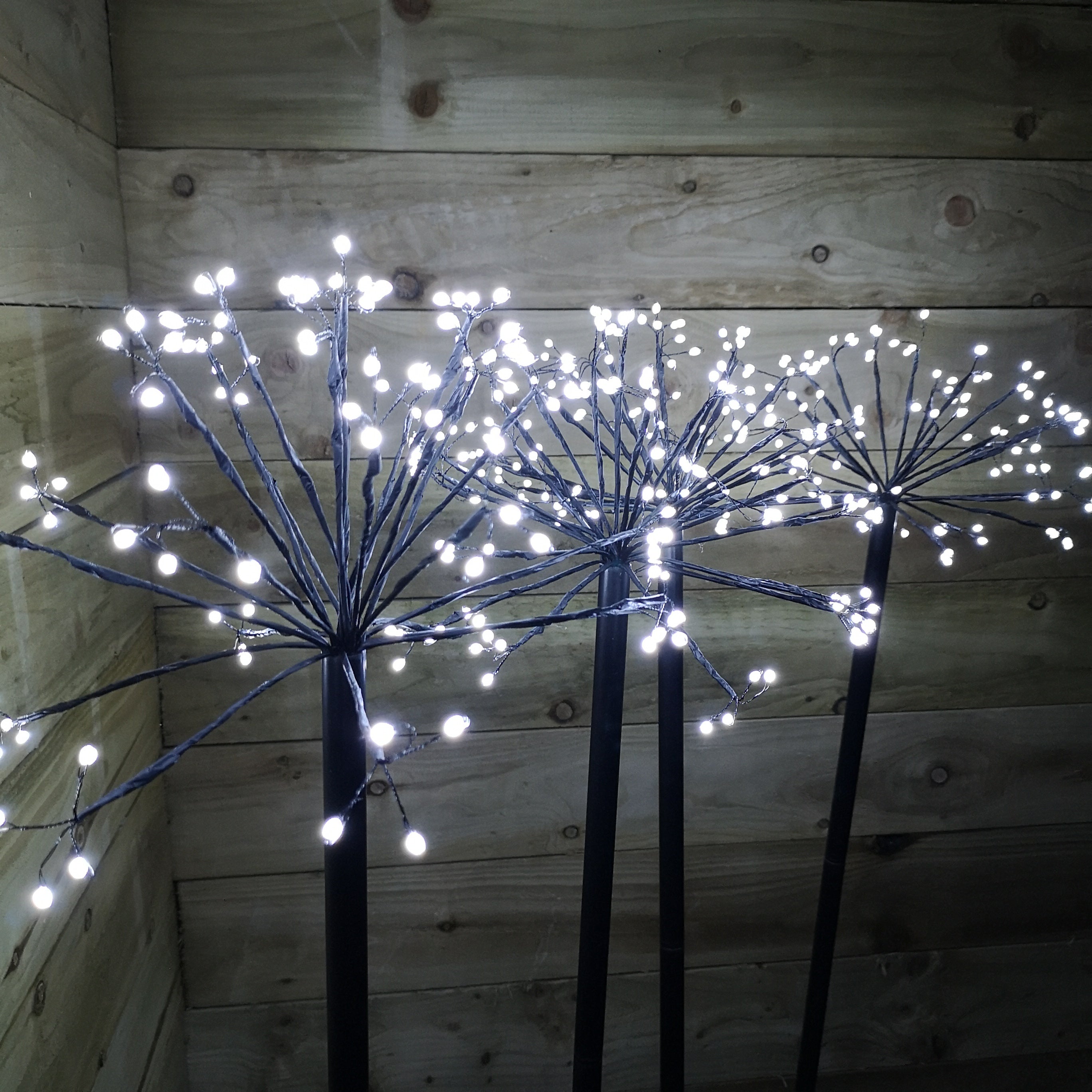 4 x 100cm Cool White Christmas Sputnik Sparkler Path Lights with 400 LEDs