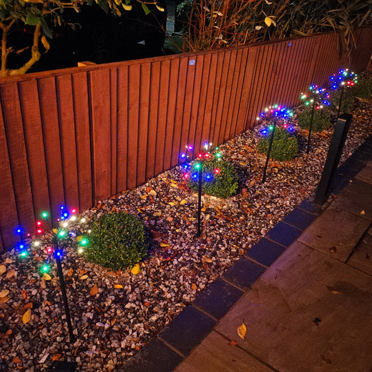 5pcs 63cm 120 LED Battery Operated Sparkler Path Lights with Timer in Multicoloured