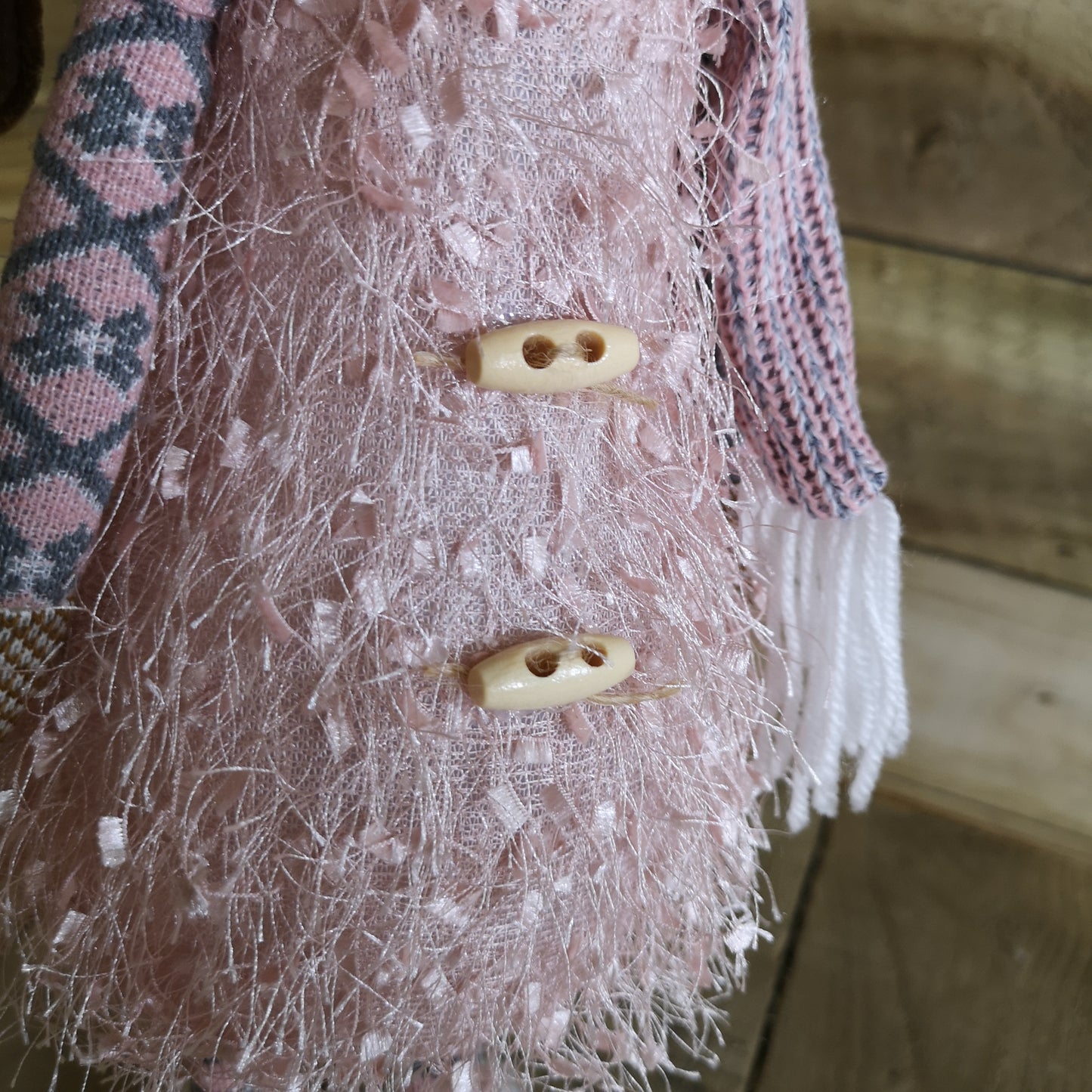 50cm Battery Warm White Light Up Standing Christmas Reindeer with Pink and Grey Hat