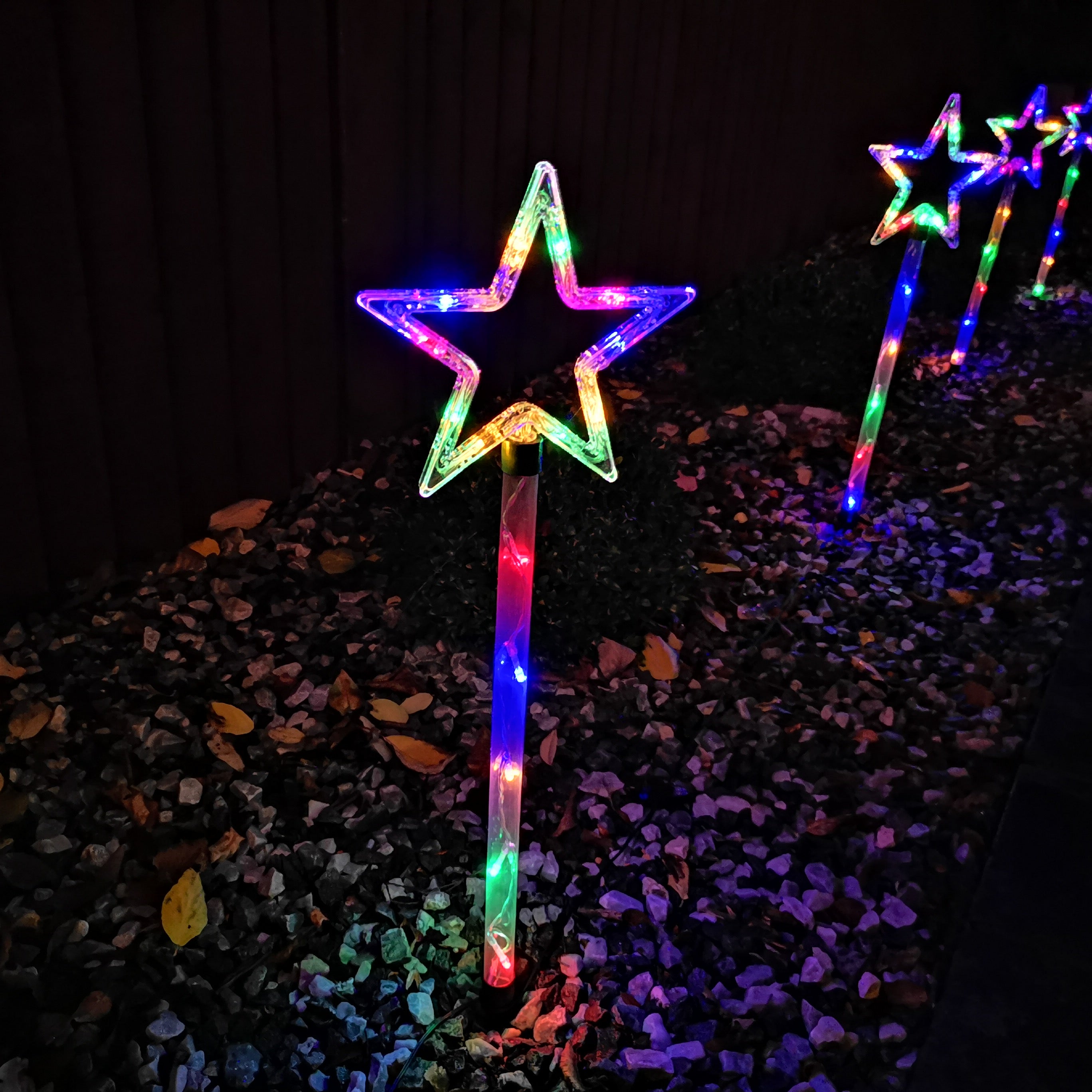 4pcs 55cm 60 LED Pathfinder Star Stake Lights for Garden in Multicoloured  