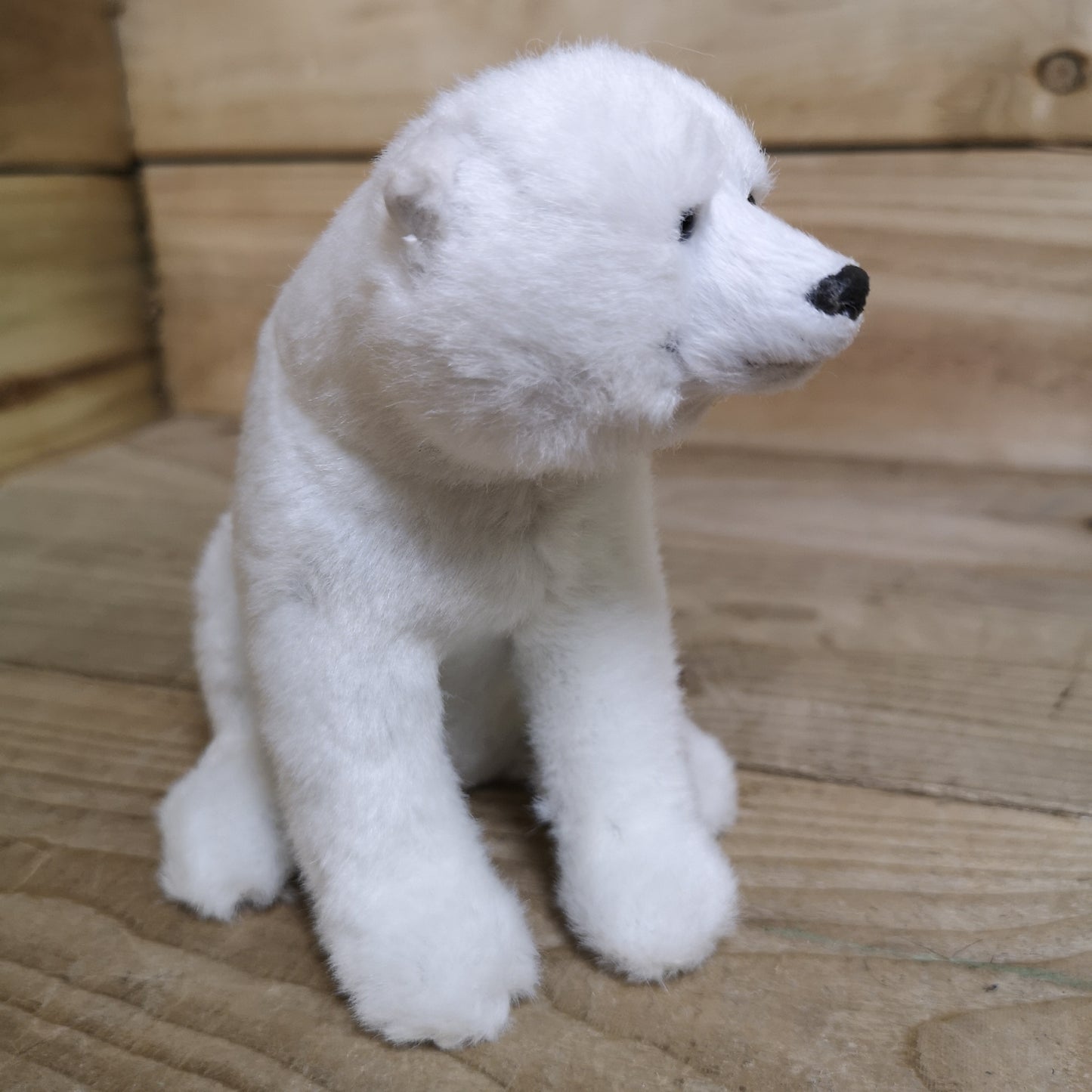 15cm Festive White Sitting Polar Bear Christmas Ornament Decoration