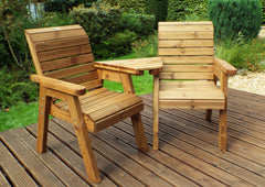 Charles Taylor Hand made Chunky Wooden Garden Furniture Love Seats Flat Packed Or Ready Assembled