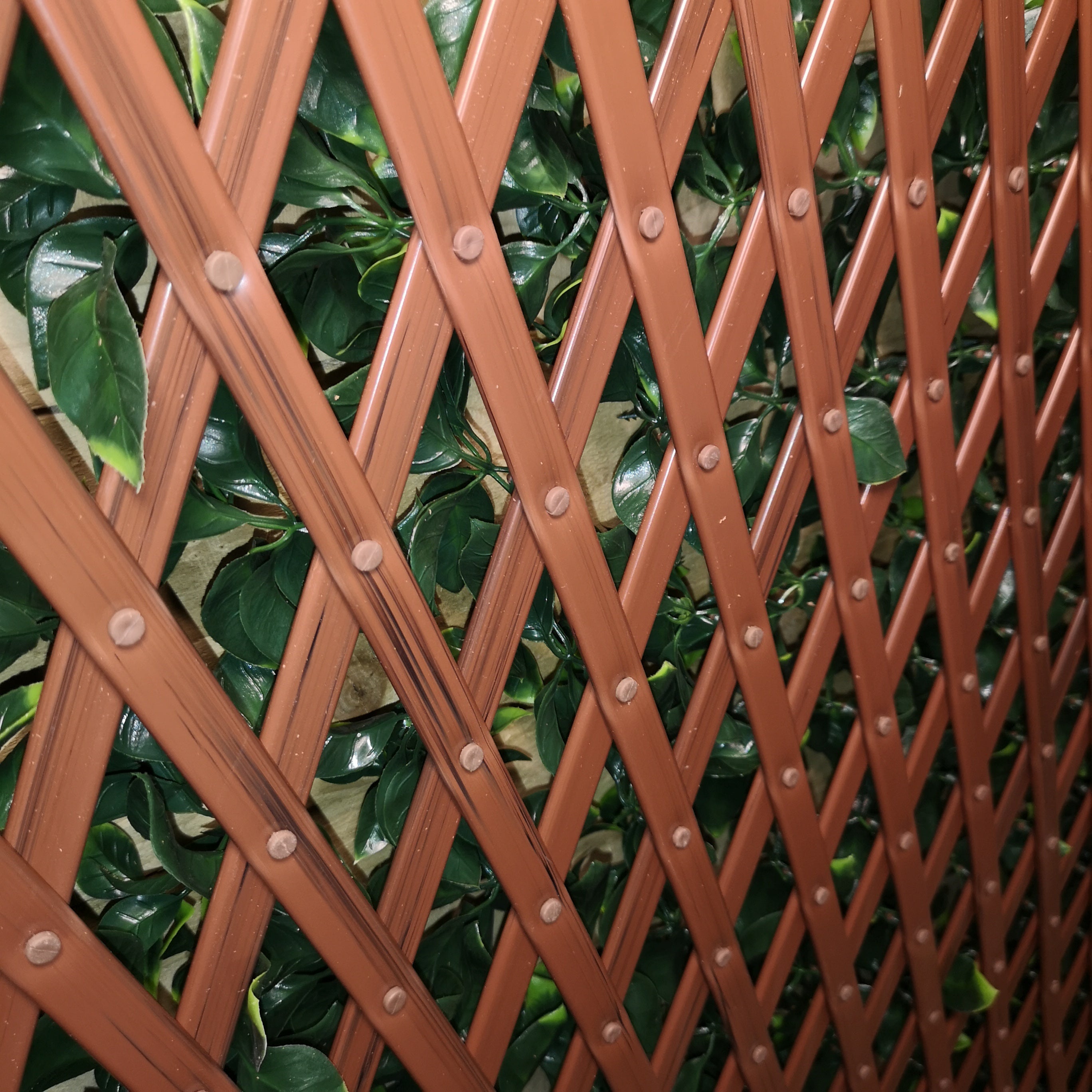 100cm x 200cm PE Backed Artificial Fence Garden Trellis Privacy Screening Indoor Outdoor Wall Panel - Gardenia Leaf