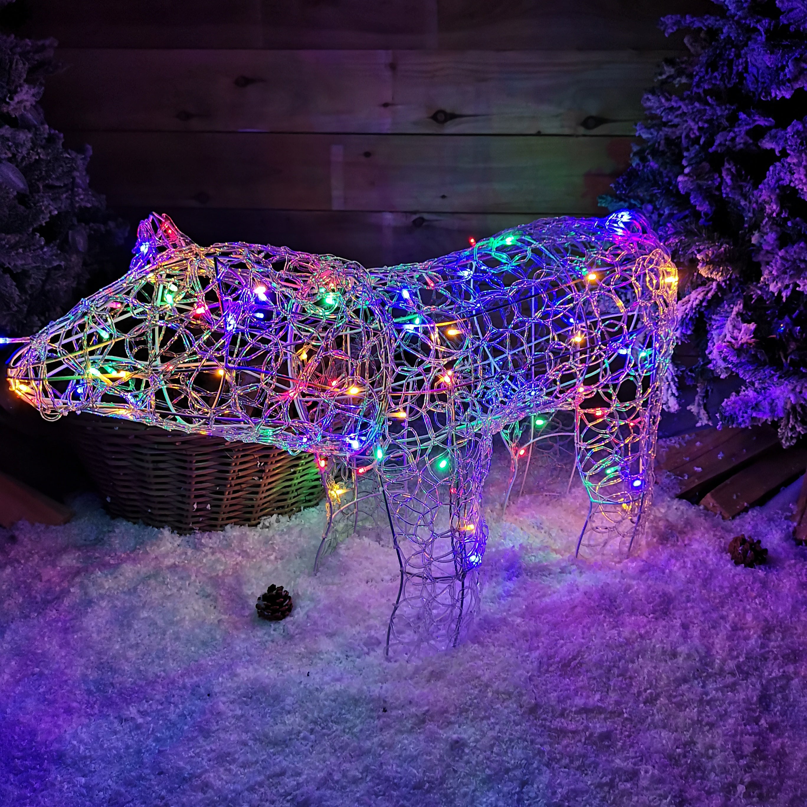 90cm Multicoloured LED Indoor Outdoor Acrylic Christmas Polar Bear Dec