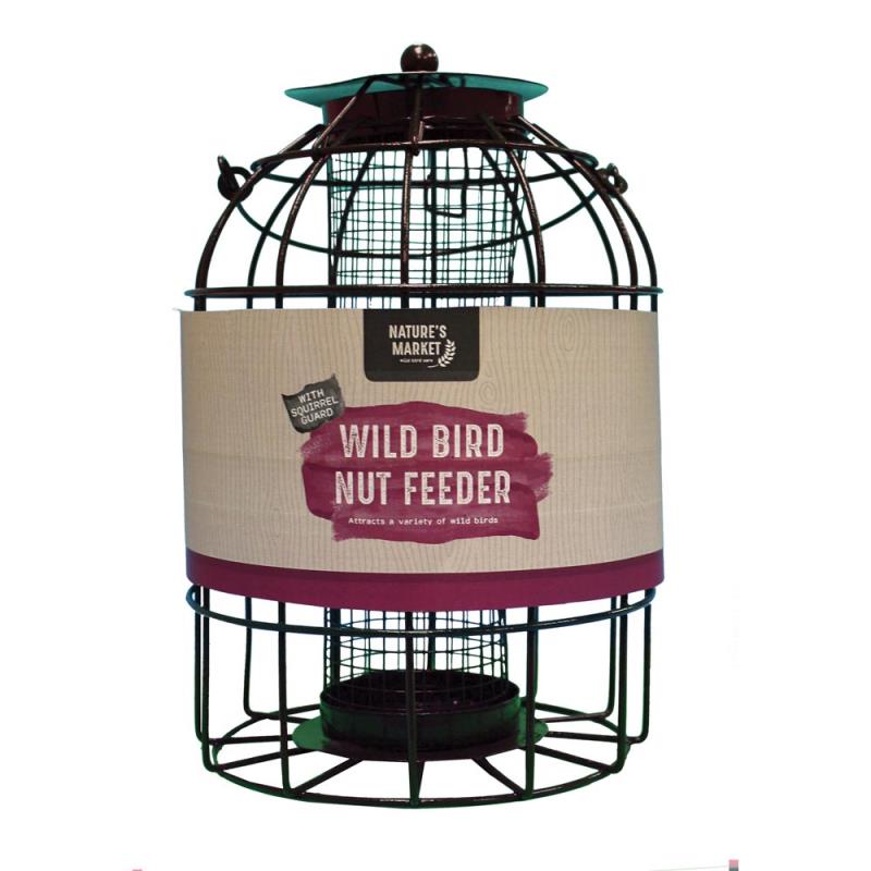 Pack of 12 Nature's Market Wild Bird Hanging Nut Feeder with Squirrel Guard